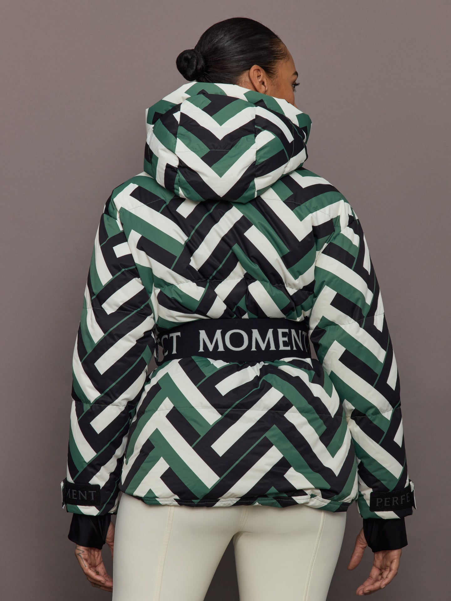 Carbon38 Cortina Ski Parka - Waffle Print - Green