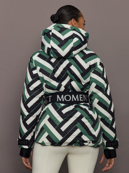 Carbon38 Cortina Ski Parka - Waffle Print - Green