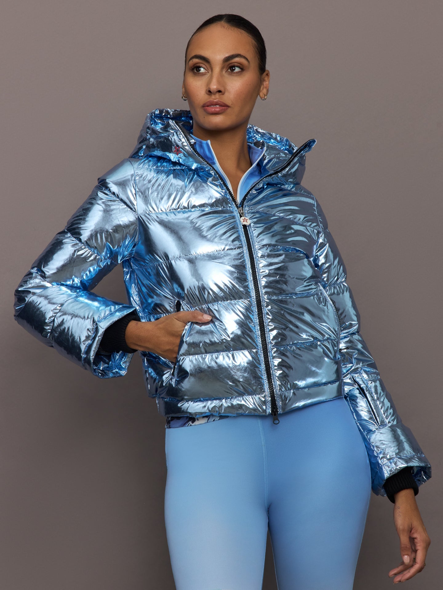 Carbon38 Polar Flare Ski Jacket III - Light Blue Foil