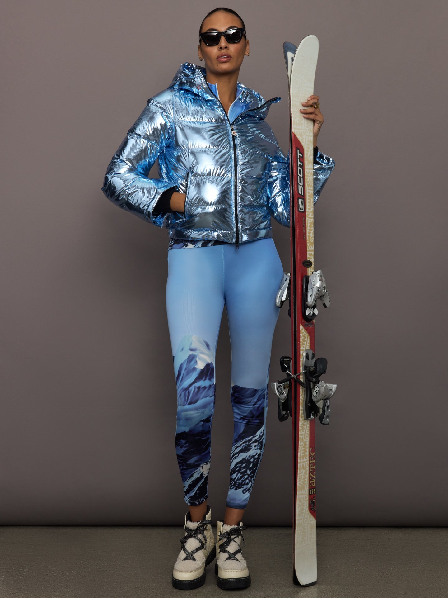 Carbon38 Polar Flare Ski Jacket III - Light Blue Foil