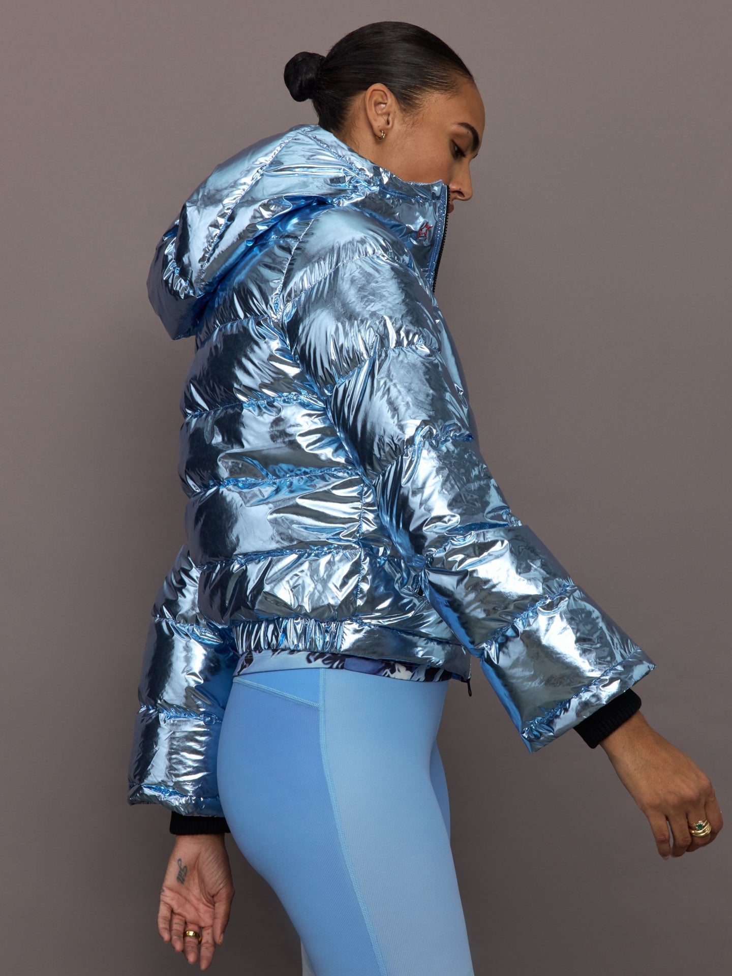 Carbon38 Polar Flare Ski Jacket III - Light Blue Foil