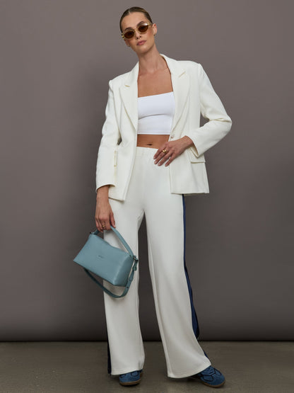 Carbon38 Single Breasted Blazer in Scuba - Ivory