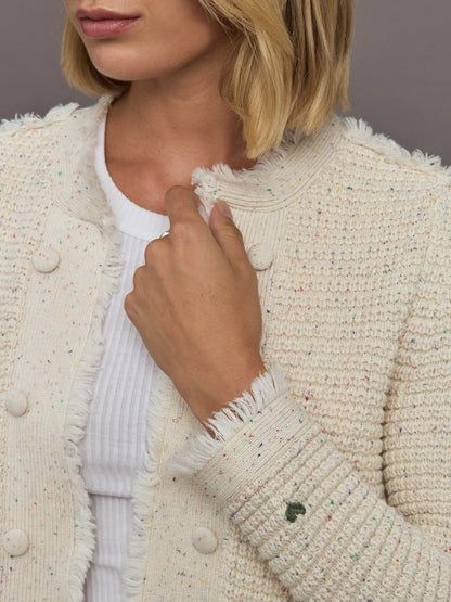 Carbon38 Fringe Beauler Cardigan - Multi Neutral