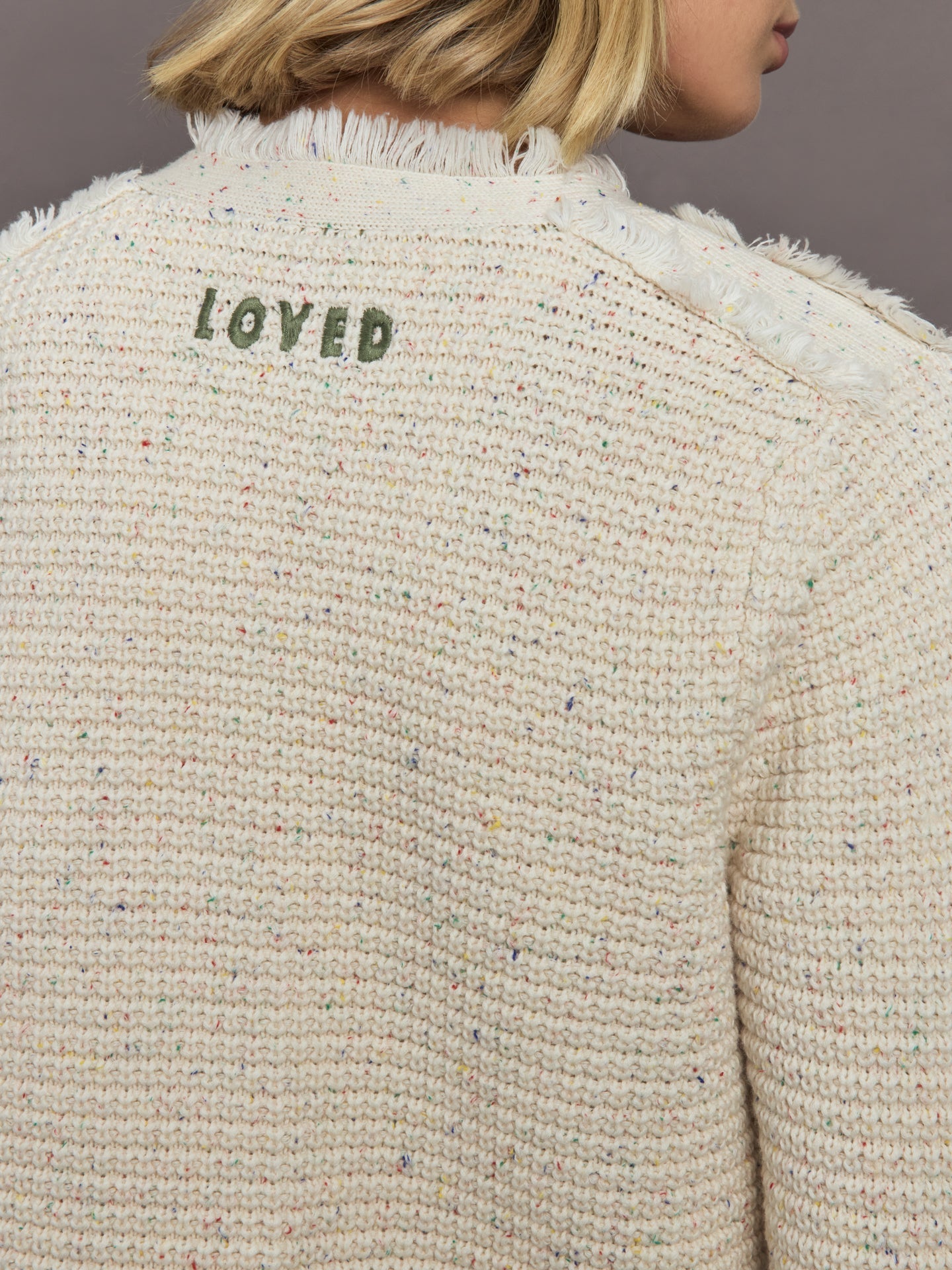 Carbon38 Fringe Beauler Cardigan - Multi Neutral