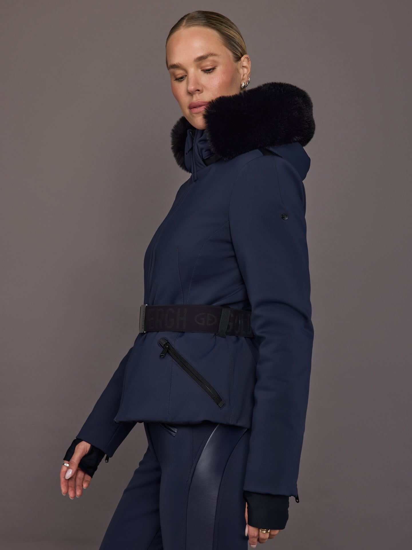 Carbon38 Hida Ski Jacket Faux Border - Navy