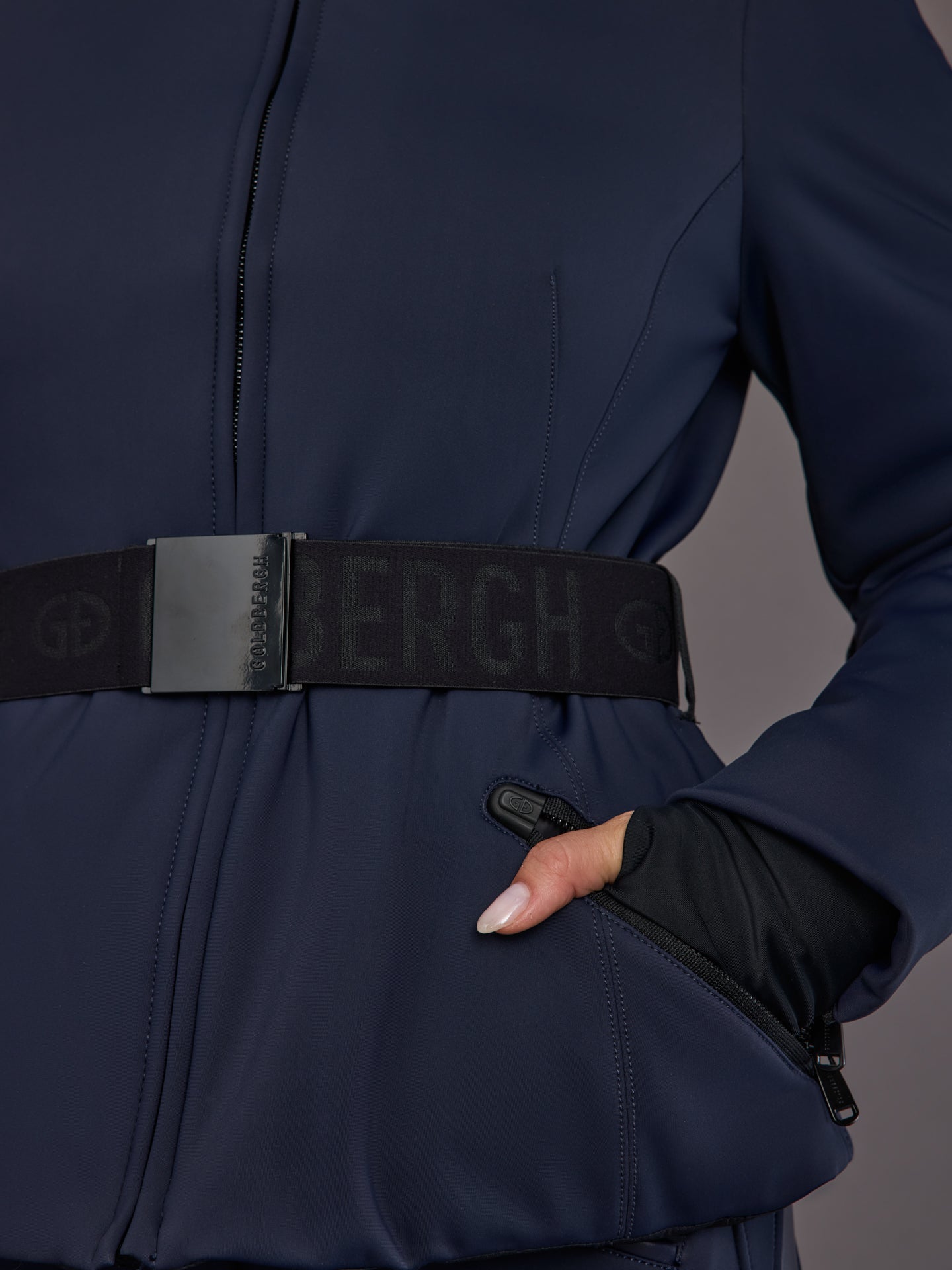 Carbon38 Hida Ski Jacket Faux Border - Navy