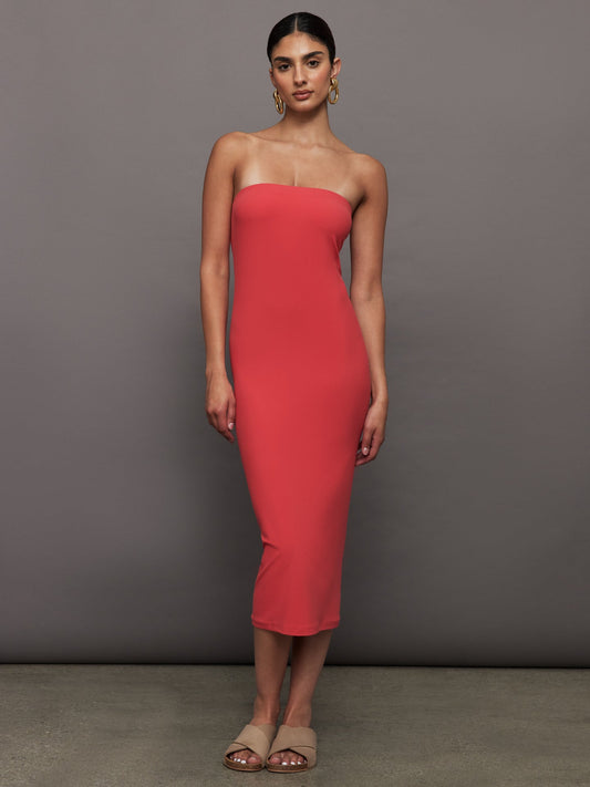 Carbon38 Strapless Dress in Melt - Tomato