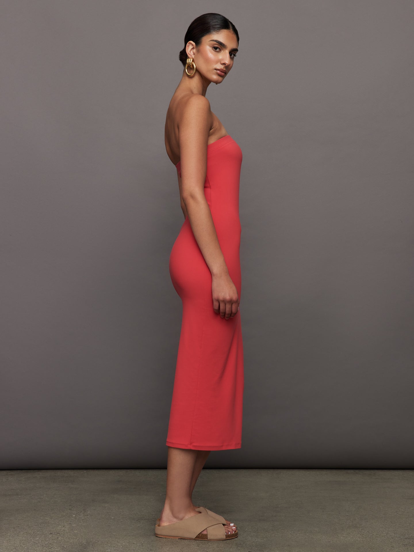 Carbon38 Strapless Dress in Melt - Tomato