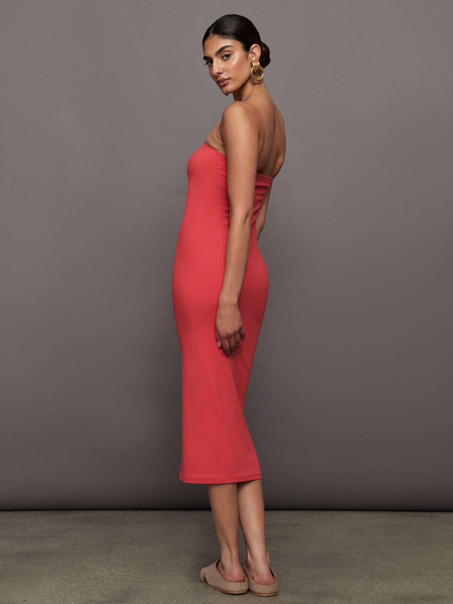 Carbon38 Strapless Dress in Melt - Tomato
