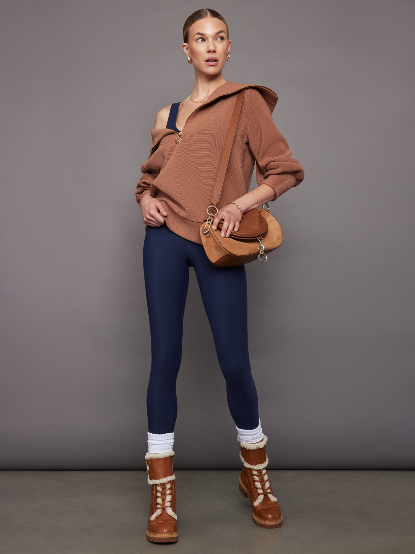 Carbon38 V-Neck Jumpsuit in Melt - Navy Blazer