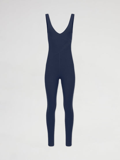 Carbon38 V-Neck Jumpsuit in Melt - Navy Blazer