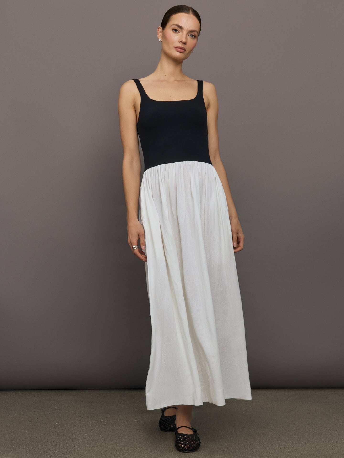 Carbon38 Linen and Melt Dress - Black/White