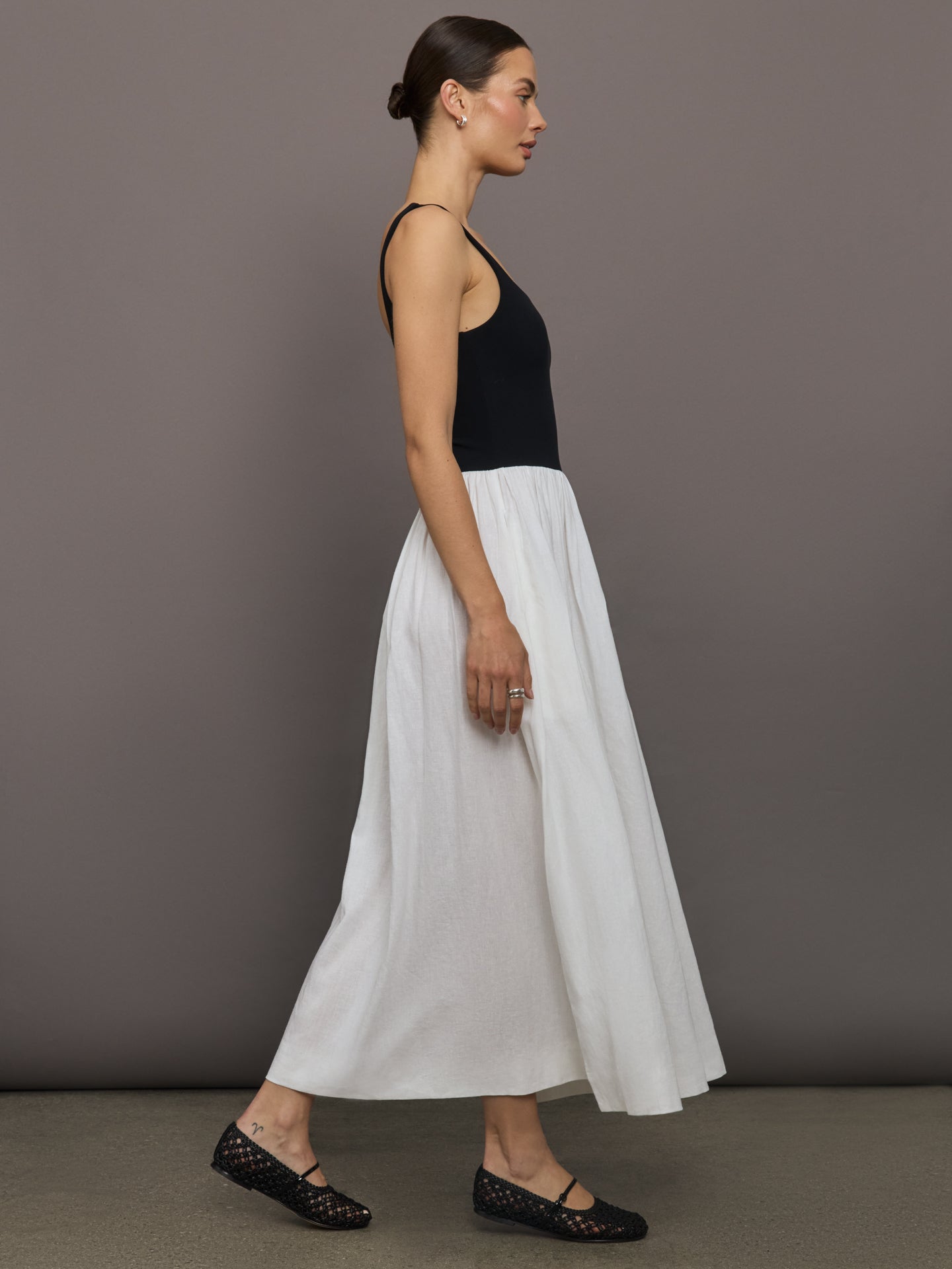 Carbon38 Linen and Melt Dress - Black/White