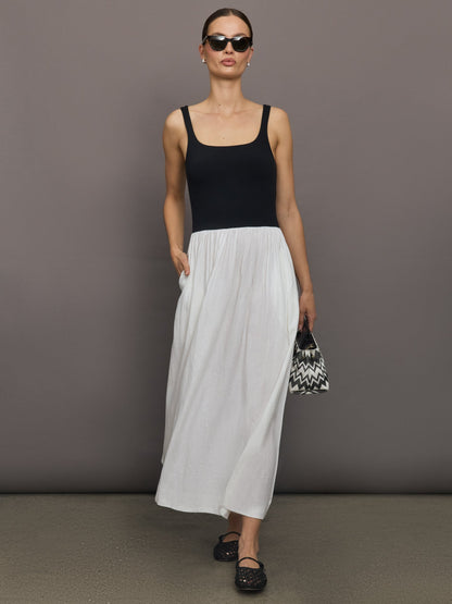 Carbon38 Linen and Melt Dress - Black/White