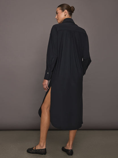 Carbon38 Tropez Oversized Shirt Dress - Black