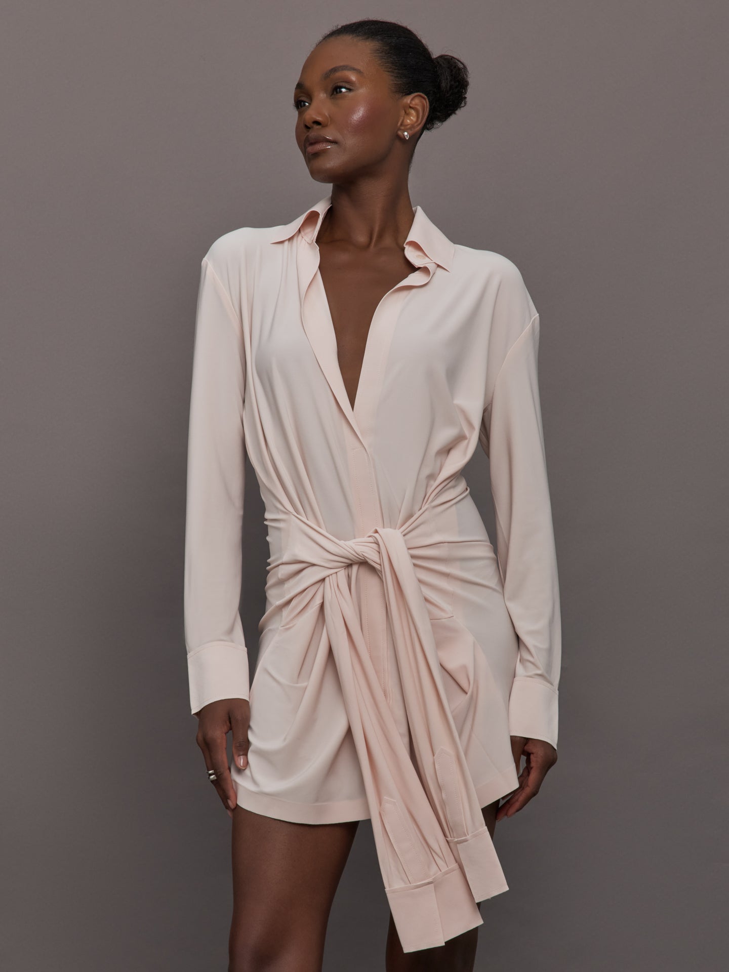 Carbon38 Four Sleeve NK Shirt Mini Dress - Baby