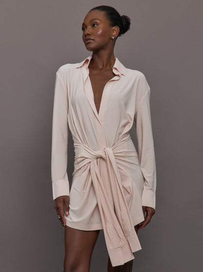 Carbon38 Four Sleeve NK Shirt Mini Dress - Baby