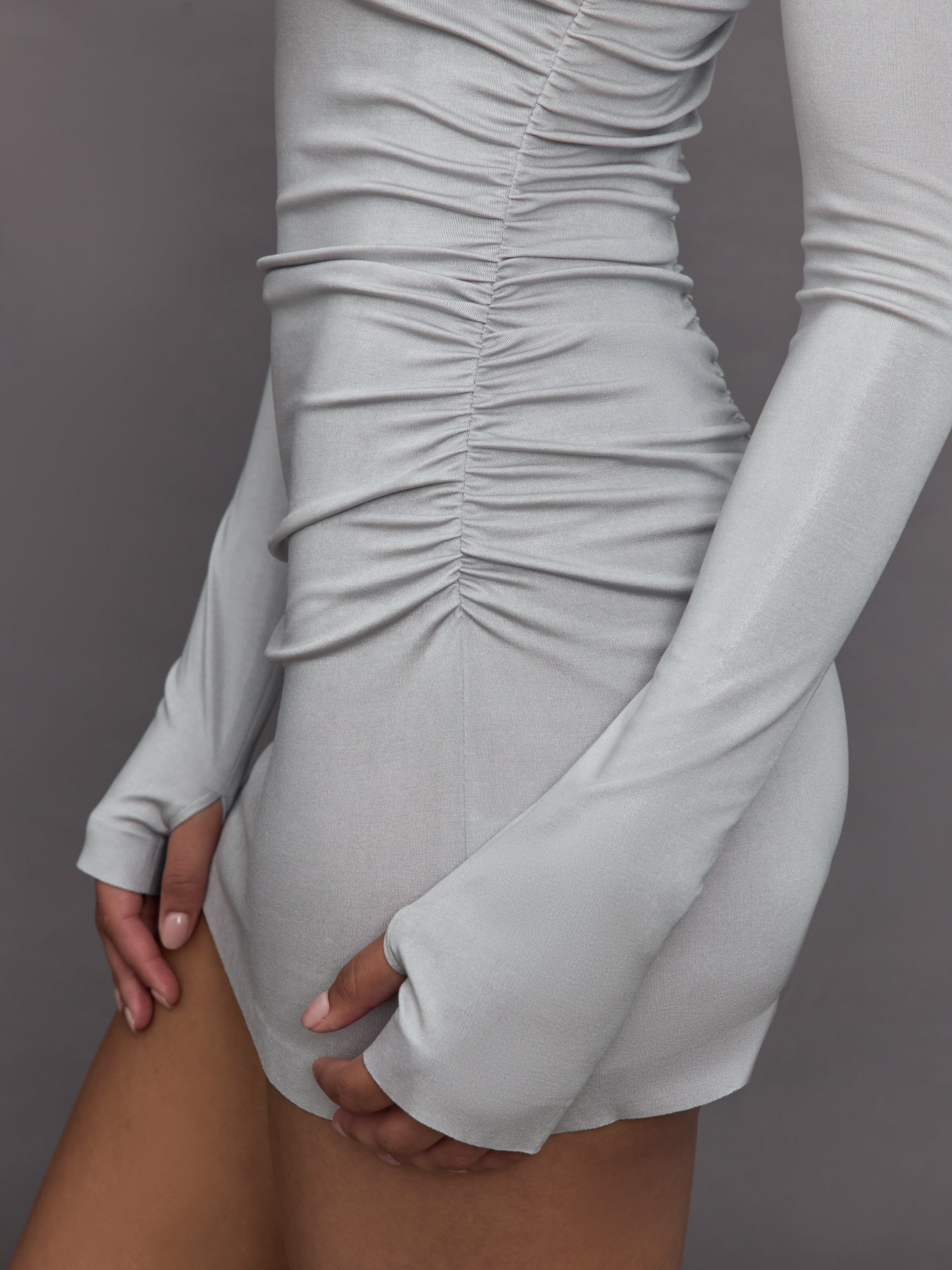 Carbon38 Long Sleeve Turtleneck Pickleball Dress - Dove