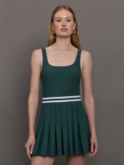 Carbon38 Peached Lucette Pleated Dress - Green