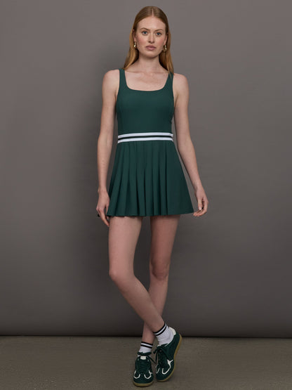 Carbon38 Peached Lucette Pleated Dress - Green