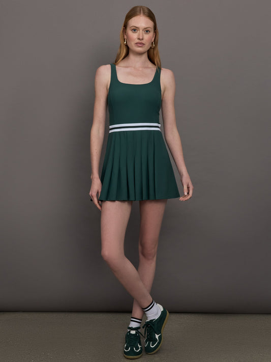 Carbon38 Peached Lucette Pleated Dress - Green