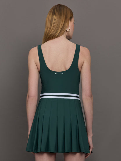 Carbon38 Peached Lucette Pleated Dress - Green