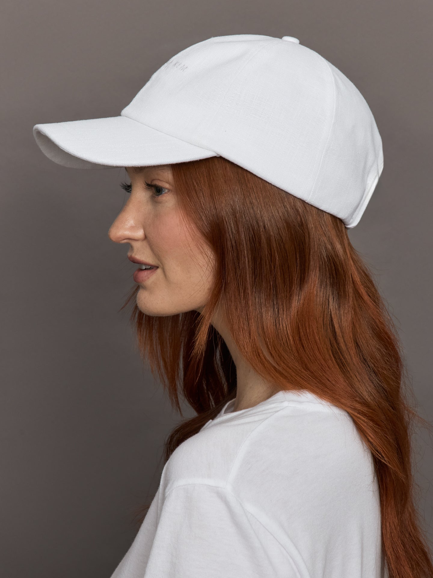 Carbon38 Lo Linen Baseball Cap - Optic White Linen